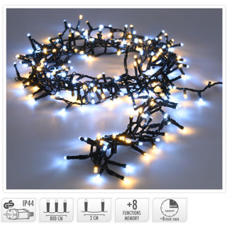 Andere Marken Mikrocluster -Weihnachtsbeleuchtung 400 LEDs 8 M warm weiß schwarz