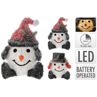 Schneemann 36cm 42 cm LED 2Ass