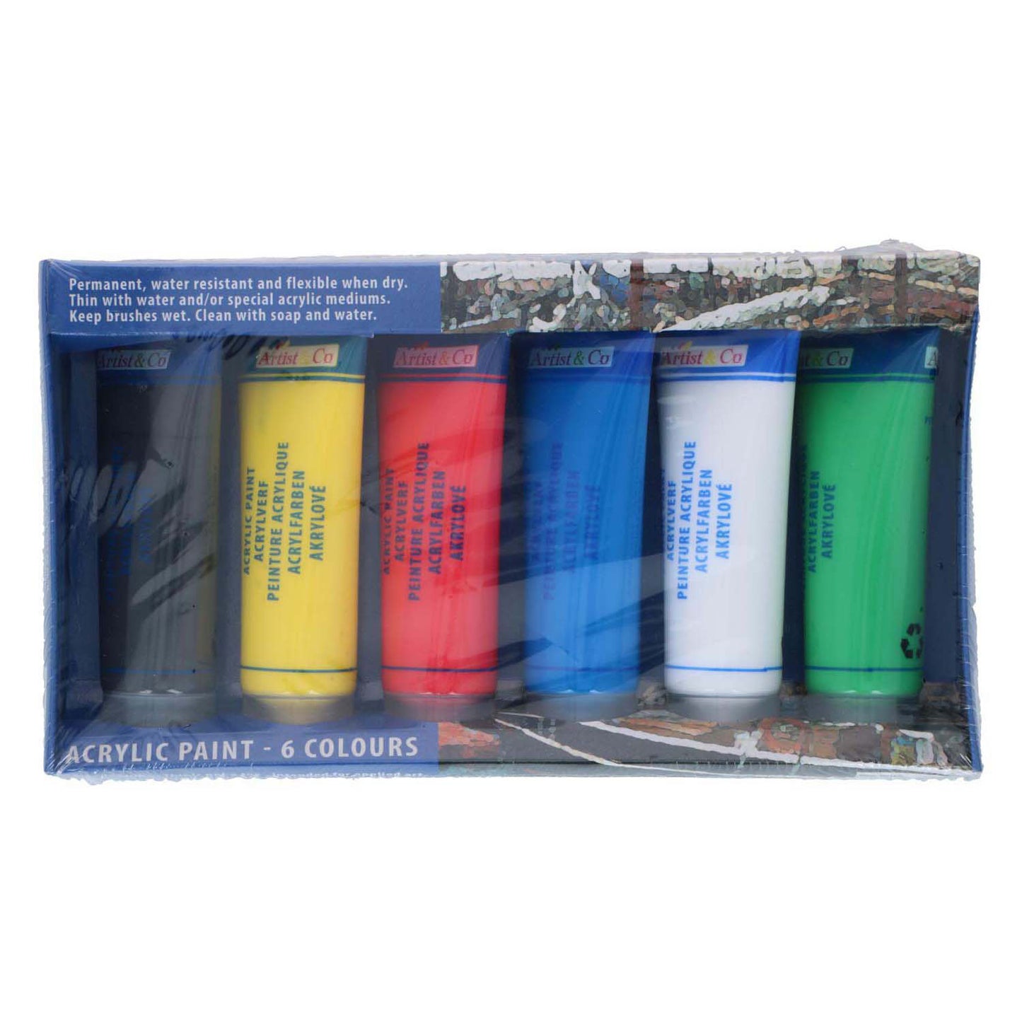 Acrylfarbe in Rohr, 6st.