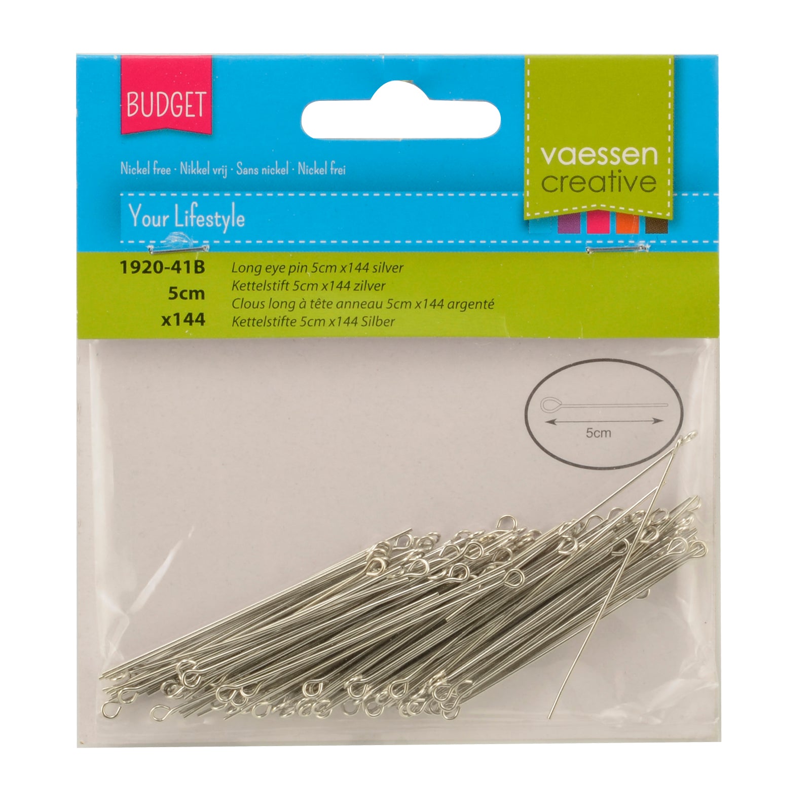 Vaessen creative • Kettenstift 5 cm 144 Stück Silber