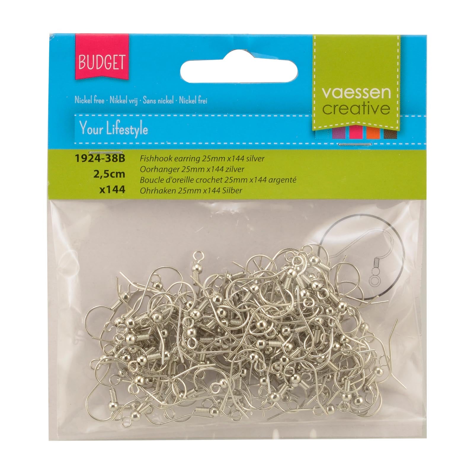 Vaessen creative • Ohrring 25mm x144 Silber