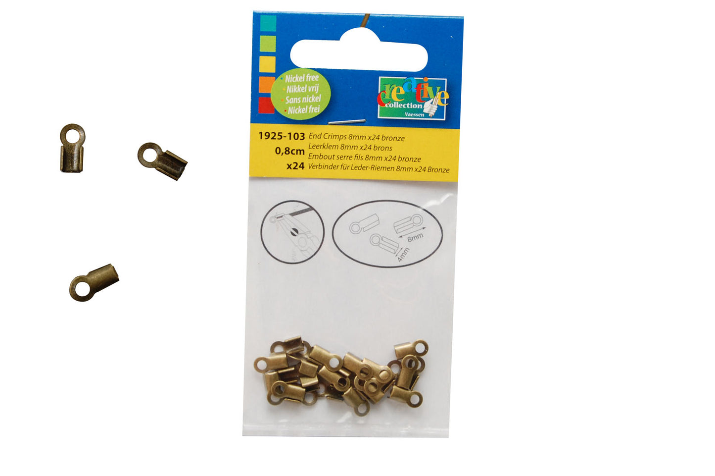 Vaessen creative • Endkappen 24 Stück Bronze