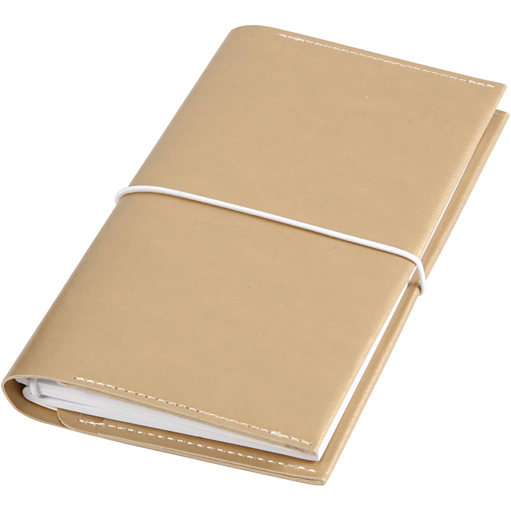 Creativ Firmenplaner Bullet Journal, Größe 10x18x1,5 cm, Gummiverschluss, Gold, 1 Stück