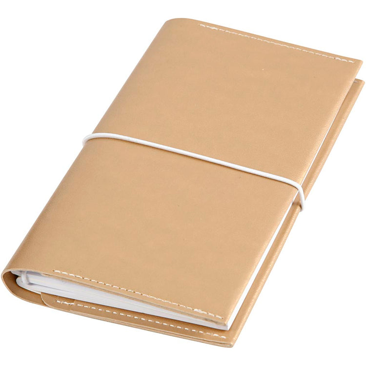 Creativ Firmenplaner Bullet Journal, Größe 10x18x1,5 cm, Gummiverschluss, Gold, 1 Stück