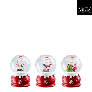 Deko-Wasserkugel Weihnachtsmann rot 3-fach sortiert - H6,5xT4,5cm | 4 Stück