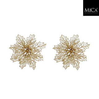 Edelman Clip Weihnachtsstern Gold 2 Stück - H3xT13,5cm | 4 Stück