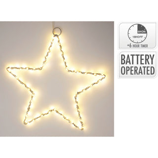 Kein Feuerstern 30cm mit LED silber | 3 Stück