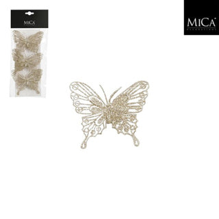 Edelman Clip Schmetterling Champagner 3 Stück - L10xB8cm | 4 Stück