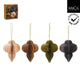 Ornament Zwiebeltropfen weiß d.grün beige lila 4 Stück FSC Mix - H10xT8cm | 4 Stück