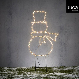 Edelman Gartenstecker Schneemann warmweiße LED Outdoor-Batteriebox und Timer – L30xH68,5cm