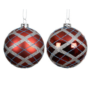 Weihnachtskugel PP 2-farbig assdia8cm | 12 Stück
