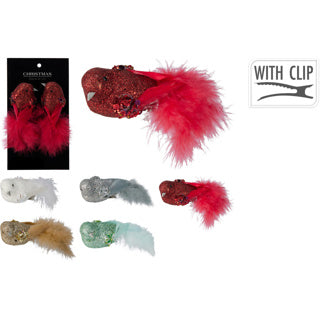 Vogel auf Clip 12cm Set2 5sort col