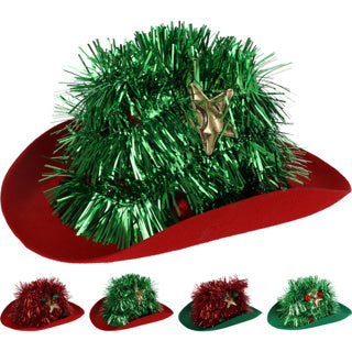 Cowboyhut mit Weihnachtsbaum 4ass | 2 Stk