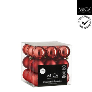 Edelman Kugel unzerbrechlich rot 27 Stück - d6cm | 2 Stk