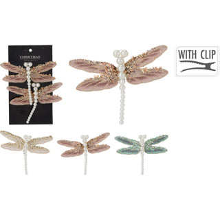 Libelle mit Clip 13cm 3sort | 12 Stück