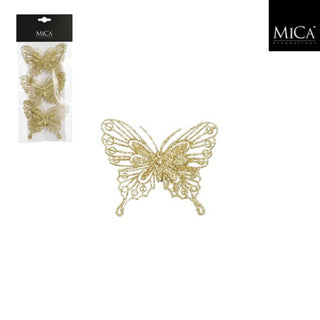 Edelman Clip Schmetterling Gold 3 Stück - L10xB8cm | 4 Stück
