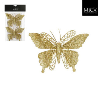 Edelman Clip Schmetterling Gold 2 Stück - L16xB11cm | 5 Stück