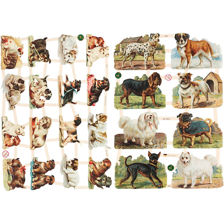 Creativ Company Vintage-Bilder, Hunde, Blatt 16,5x23,5 cm, 2 Blatt 1 Karton