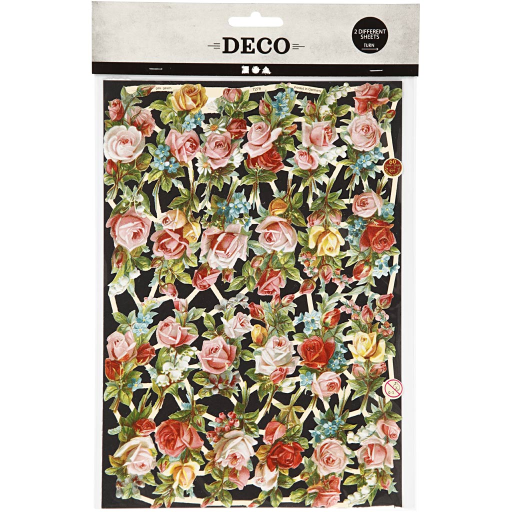 Creativ Company Vintage-Bilder, kleine Blumen, Blatt 16,5x23,5 cm, 2 Blatt 1 Karton