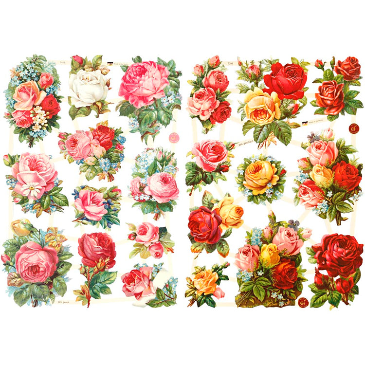 Creativ Company Vintage-Bilder, Rosen, Blatt 16,5x23,5 cm, 2 Blatt 1 Karton
