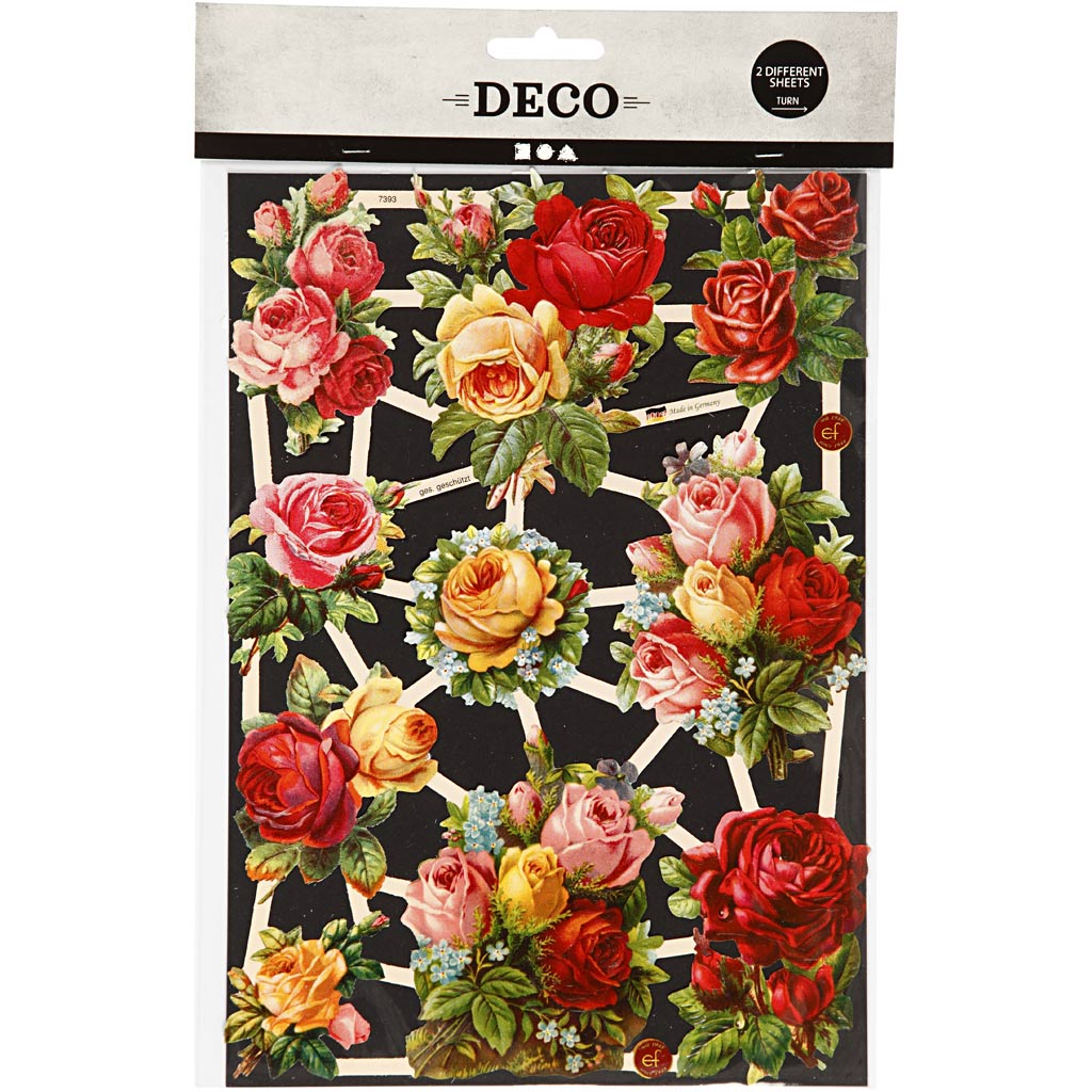 Creativ Company Vintage-Bilder, Rosen, Blatt 16,5x23,5 cm, 2 Blatt 1 Karton