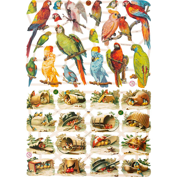 Creativ Company Vintage-Bilder, Vögel, Blatt 16,5x23,5 cm, 2 Blatt 1 Karton