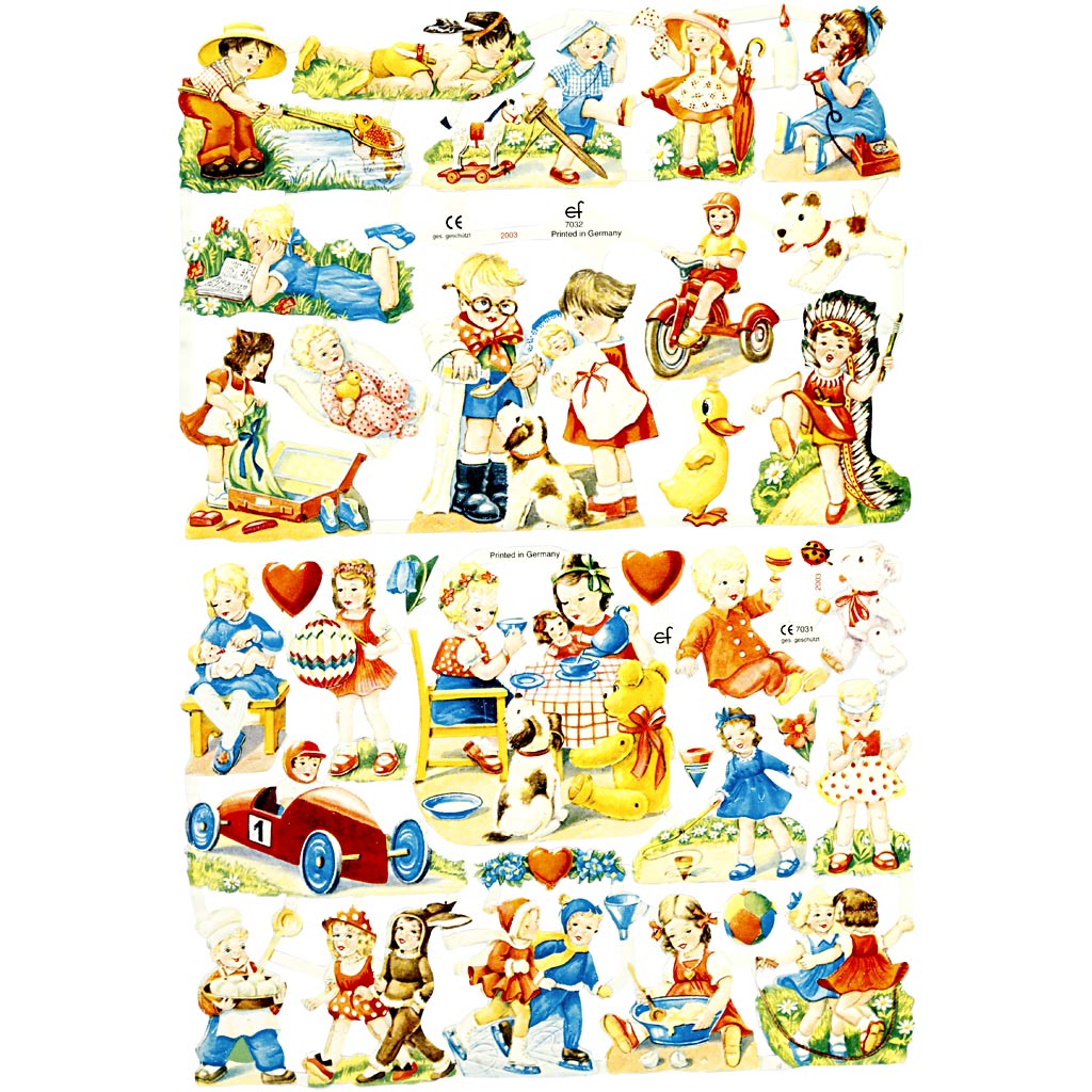 Creativ Company Vintage-Bilder, Kinder, Blatt 16,5x23,5 cm, 2 Blatt 1 Karton