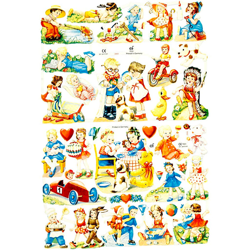 Creativ Company Vintage-Bilder, Kinder, Blatt 16,5x23,5 cm, 2 Blatt 1 Karton