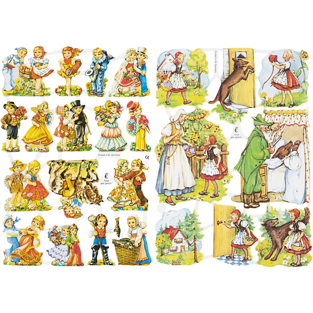 Creativ Company Vintage-Bilder, Märchen, Blatt 16,5x23,5 cm, 2 Blatt 1 Karton