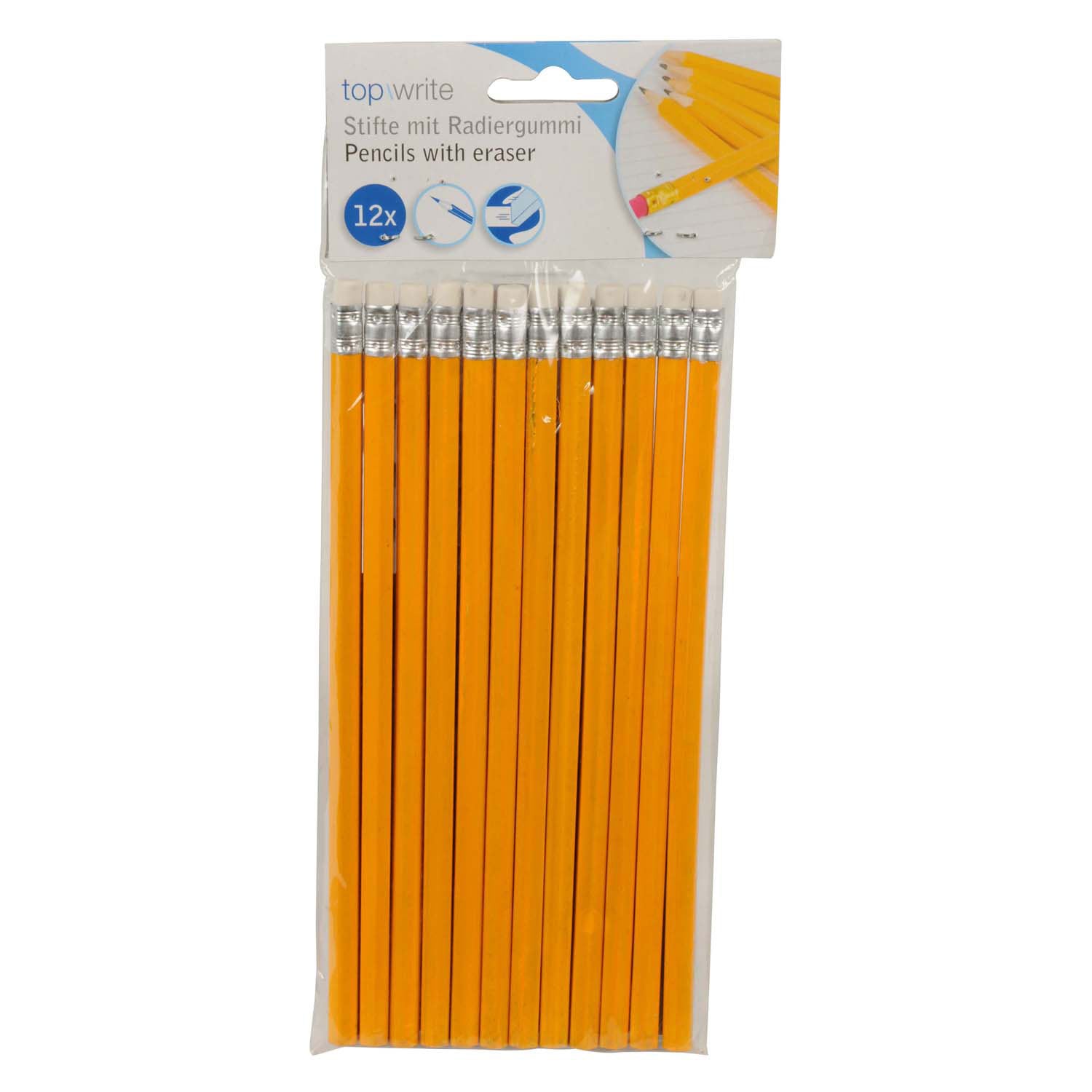 Bleistift und Radiergummi HB, 12tlg.