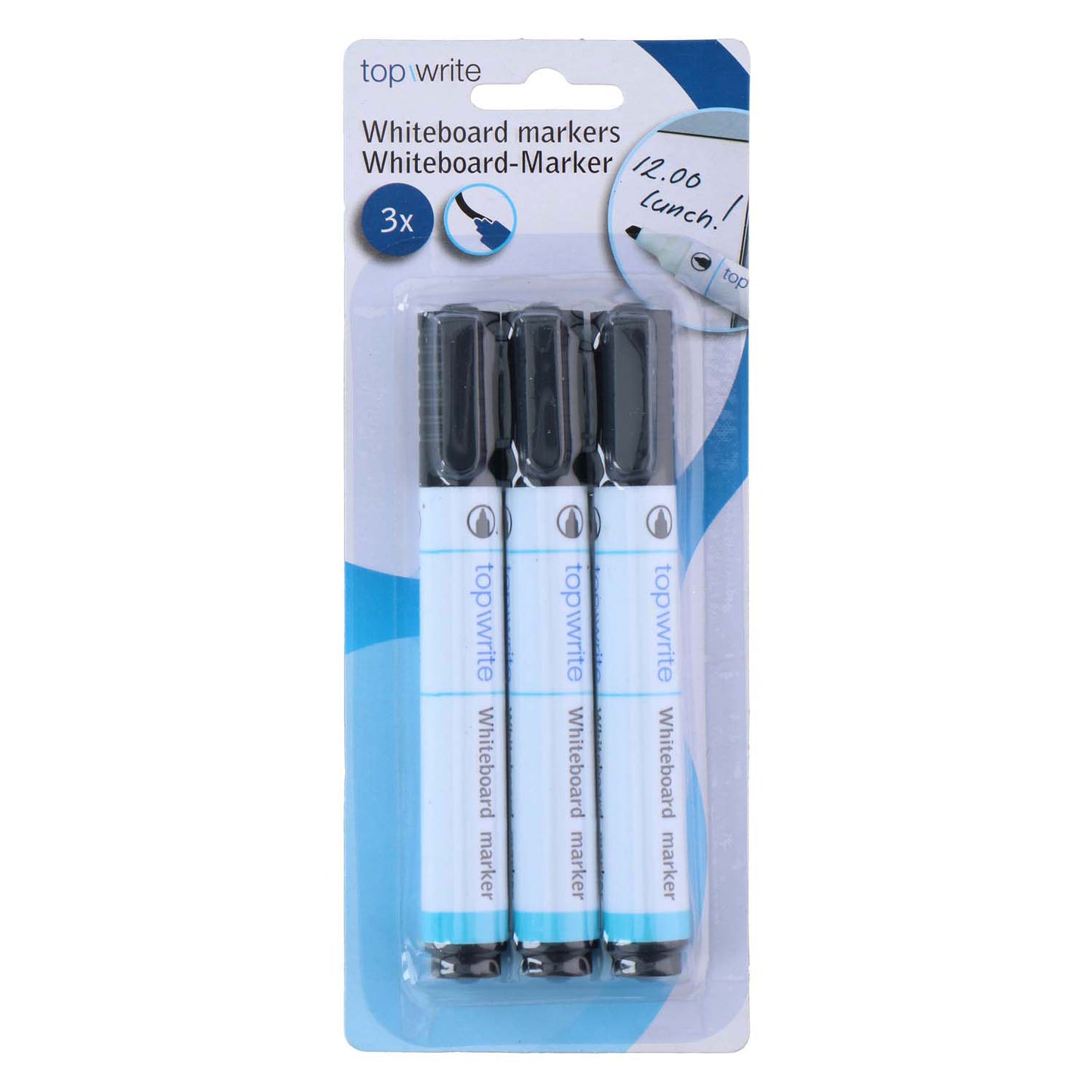 Whiteboardmarker schwarz, 3 Stk.