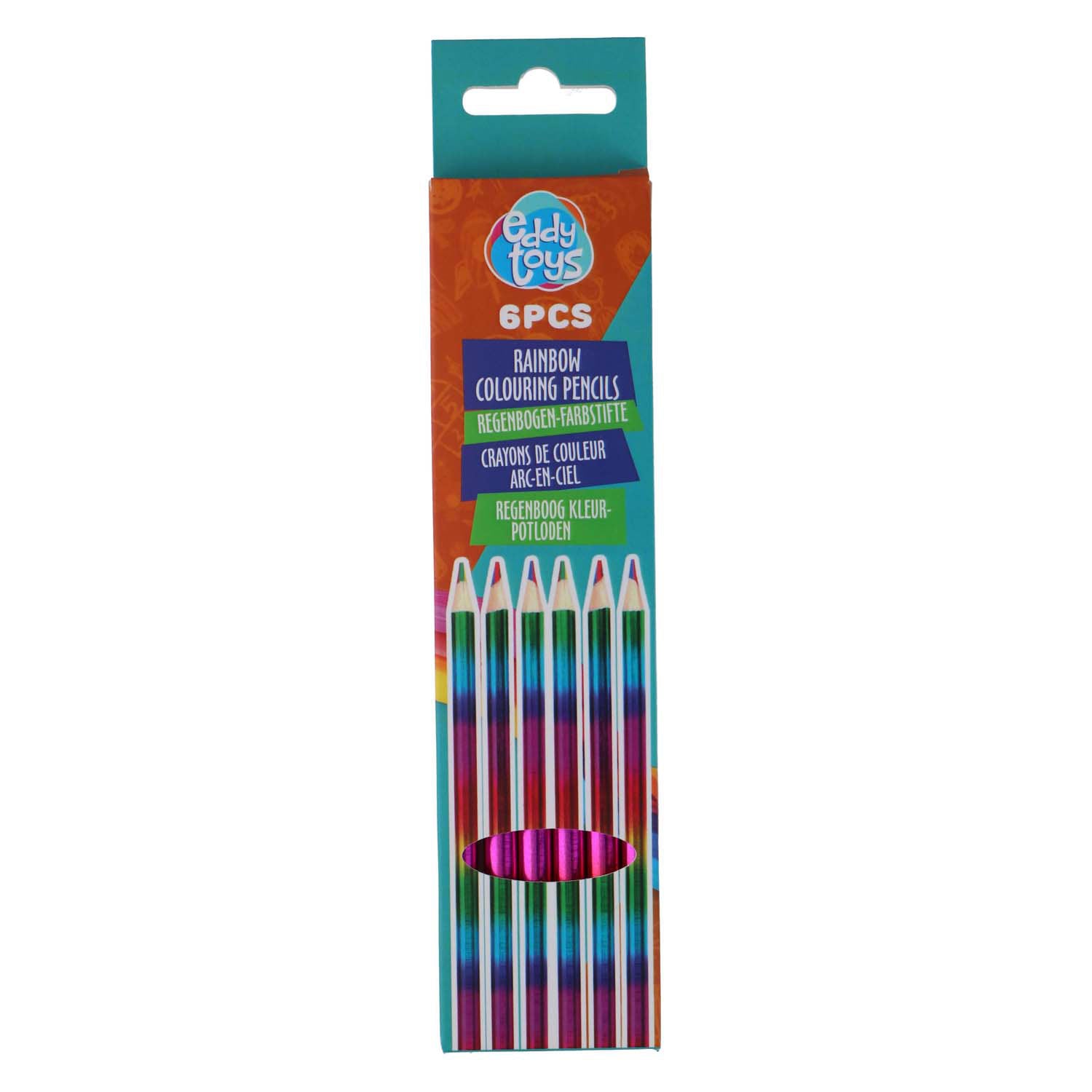 4-in-1 Regenbogen-Buntstifte, 6 Stk.