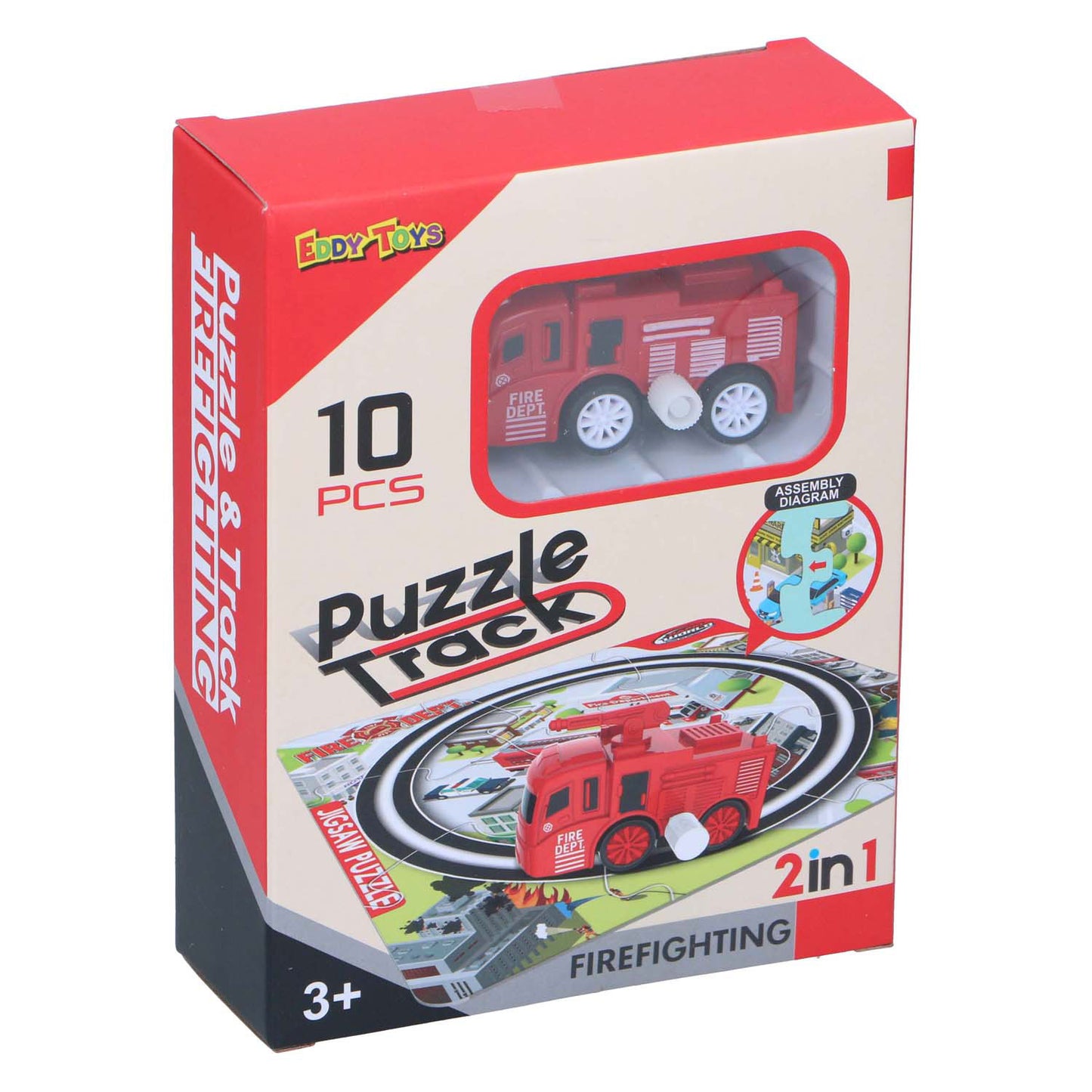 2-in-1-Gleispuzzle mit Auto, 9-tlg.