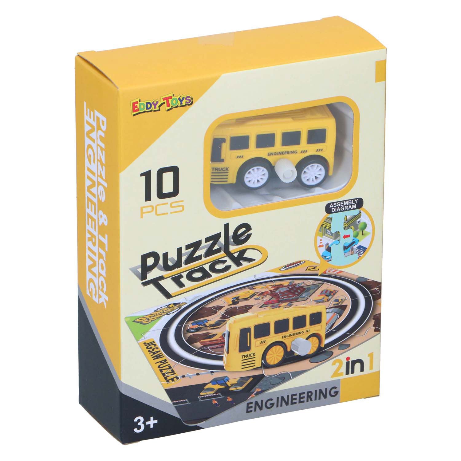 2-in-1-Gleispuzzle mit Auto, 9-tlg.