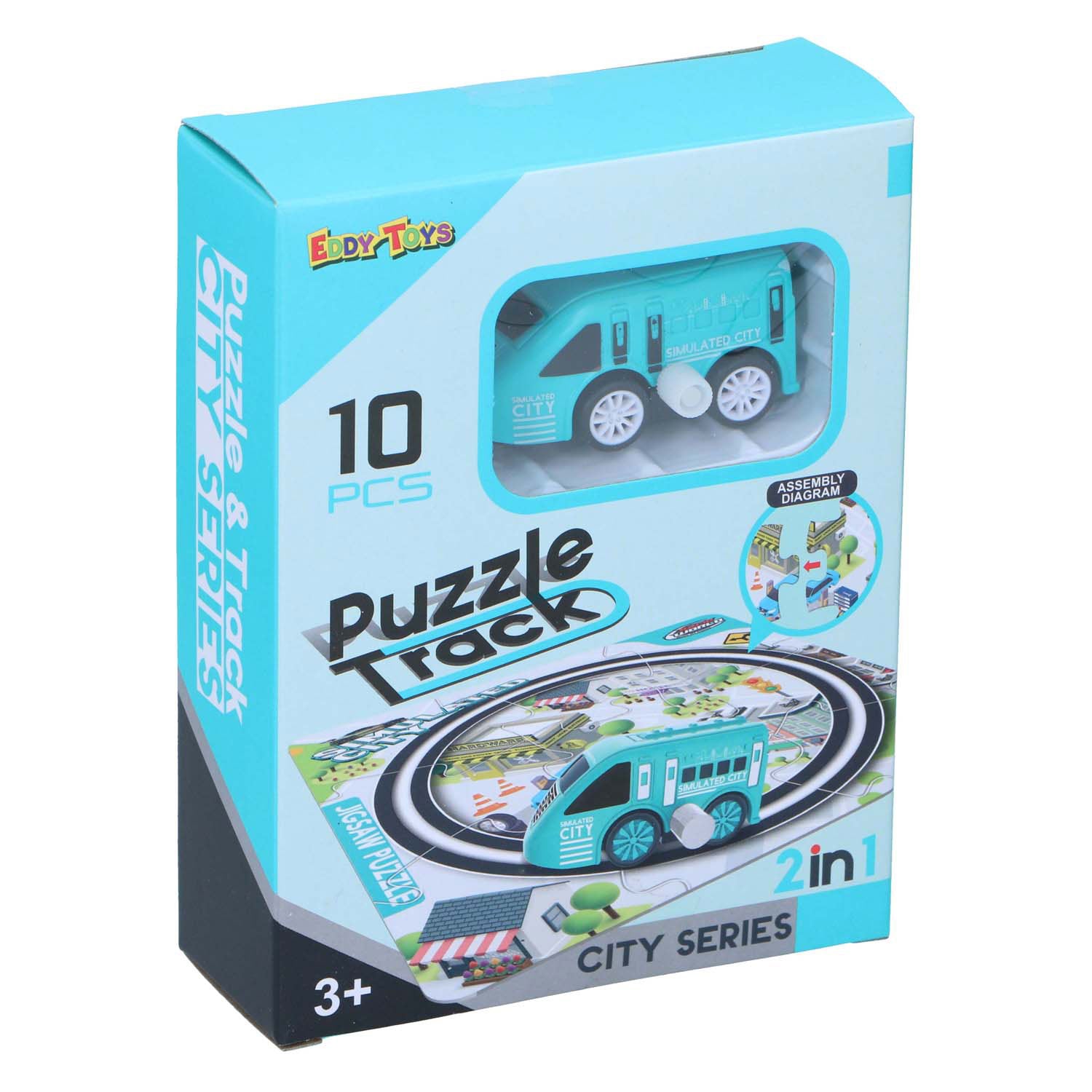 2-in-1-Gleispuzzle mit Auto, 9-tlg.