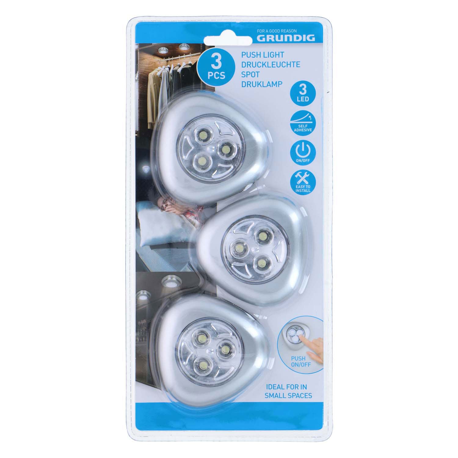 Drucklampe LED, 3 Stk.
