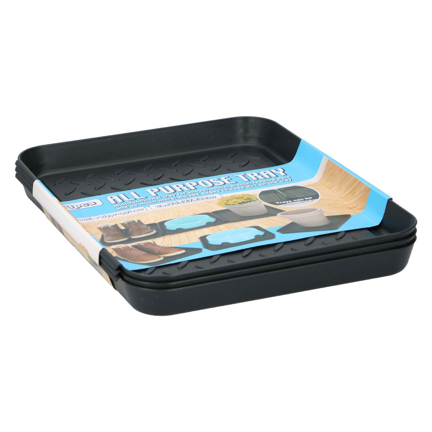 Tom Tom multifunktionale Behälter 35x27,5x3 cm 3 Stück schwarz