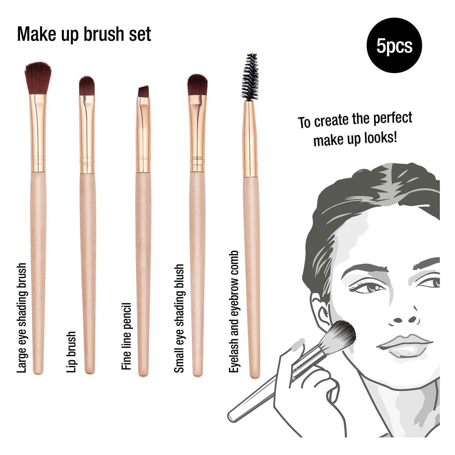 Make-up-Pinsel, 5 Stk.