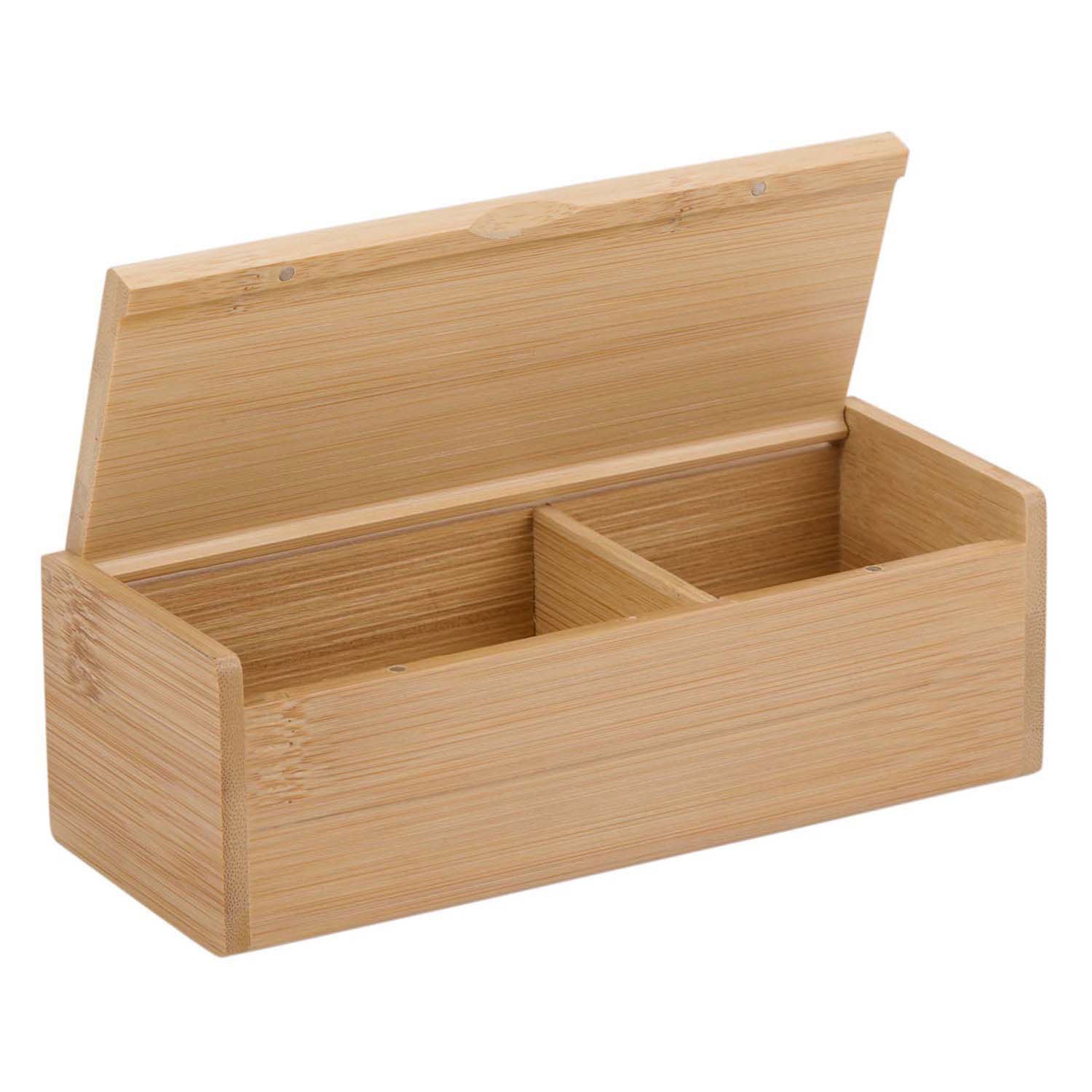 Aufbewahrungsbox aus Holz mit Deckel, 16,5 x 6,5 cm