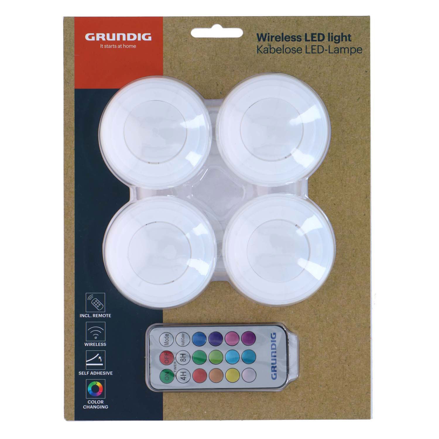 Farbwechselnde kabellose LED-Lampe, 4er-Set