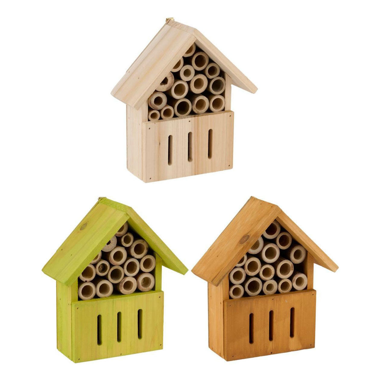Insektenhotel aus Holz, Schmetterlinge, Bienen