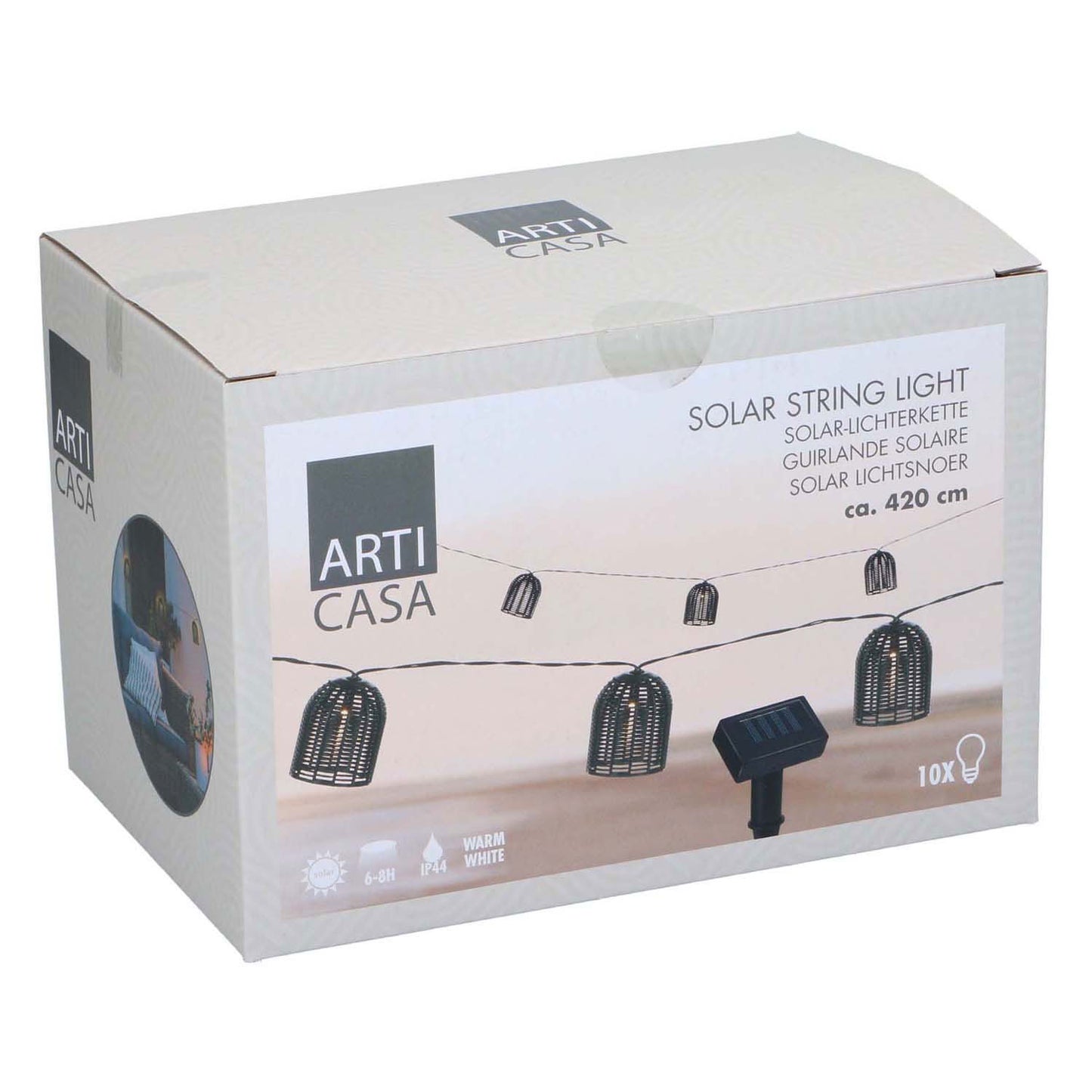Solarlichtkabel schwarz, 420 cm