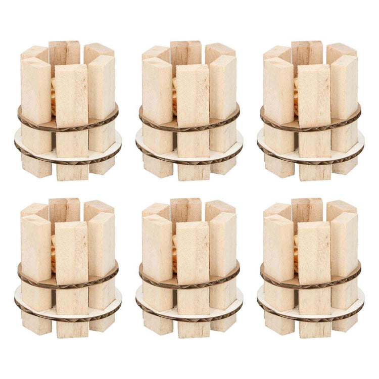 Feueranzünder aus Holz, 6er-Pack