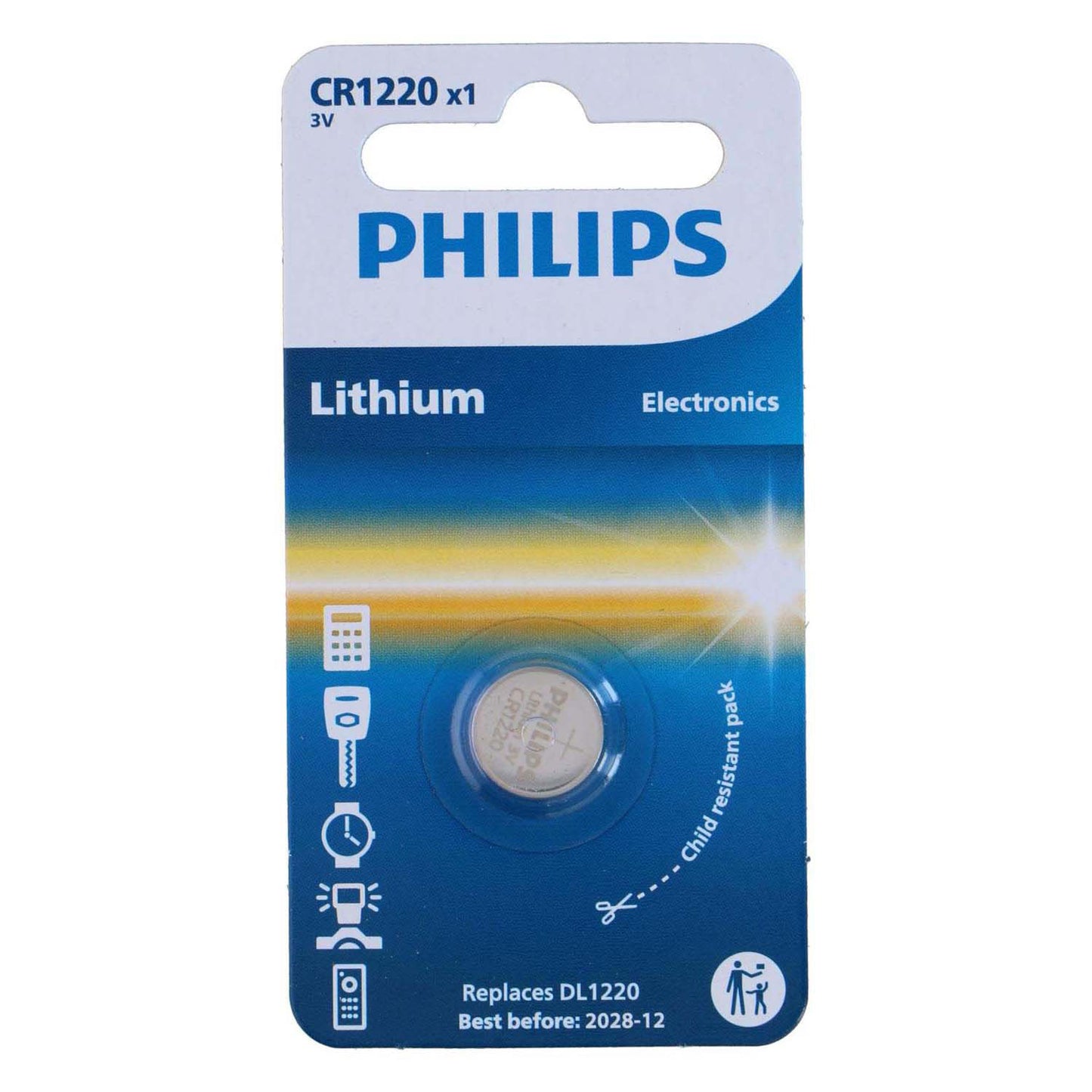 Philips Knopfzelle CR1220 Lithium
