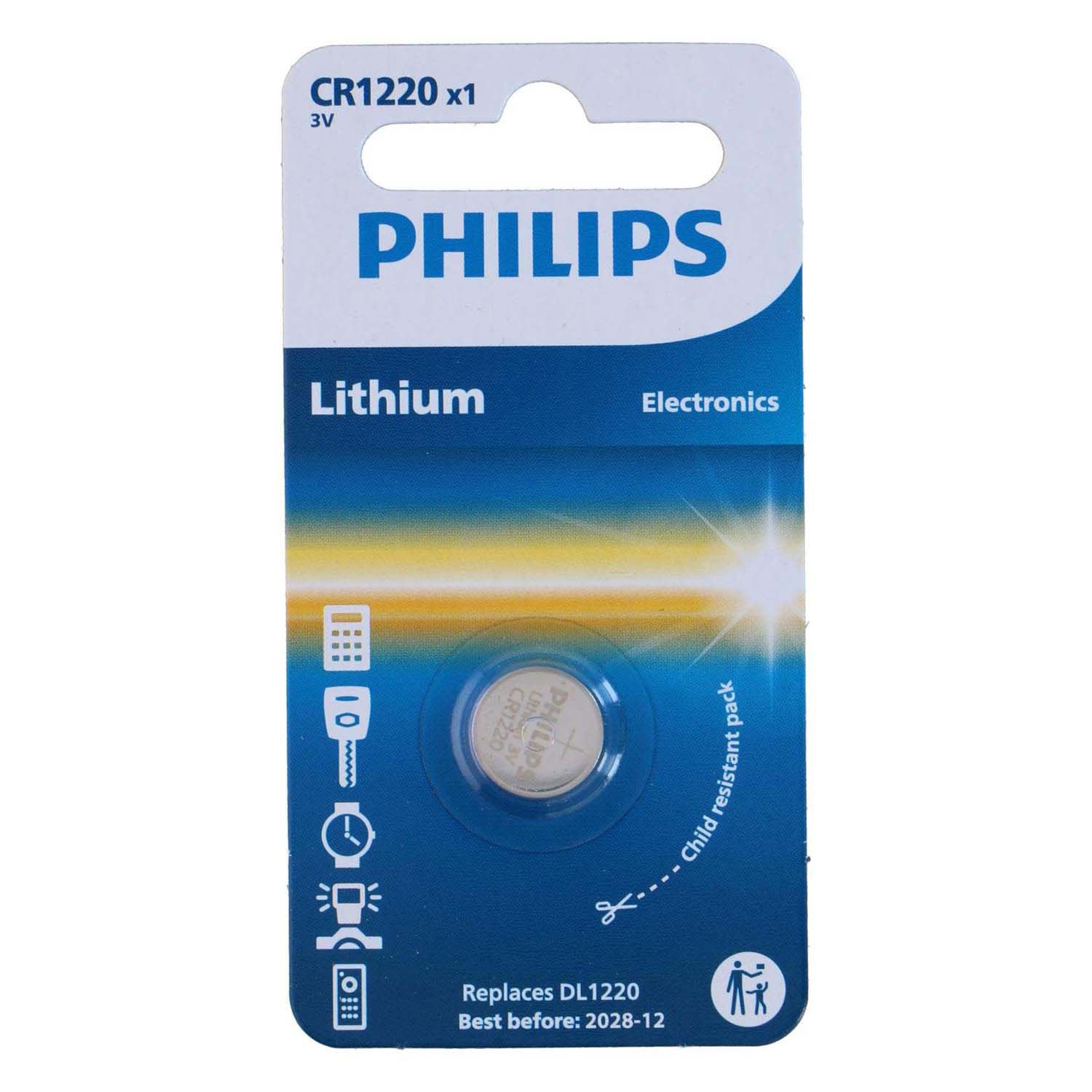 Philips Knopfzelle CR1220 Lithium