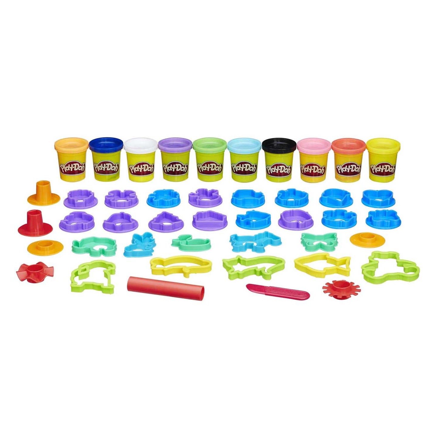 Play-Doh-Werkzeugset mit +30 Teilen und 10 Tontöpfen