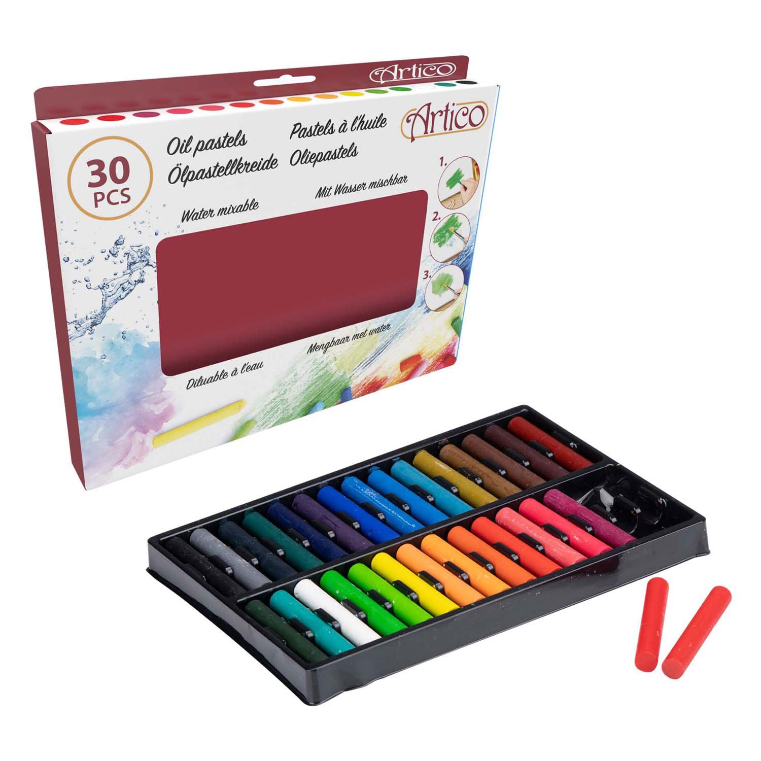 Ölpastell, Set von 30 Farben