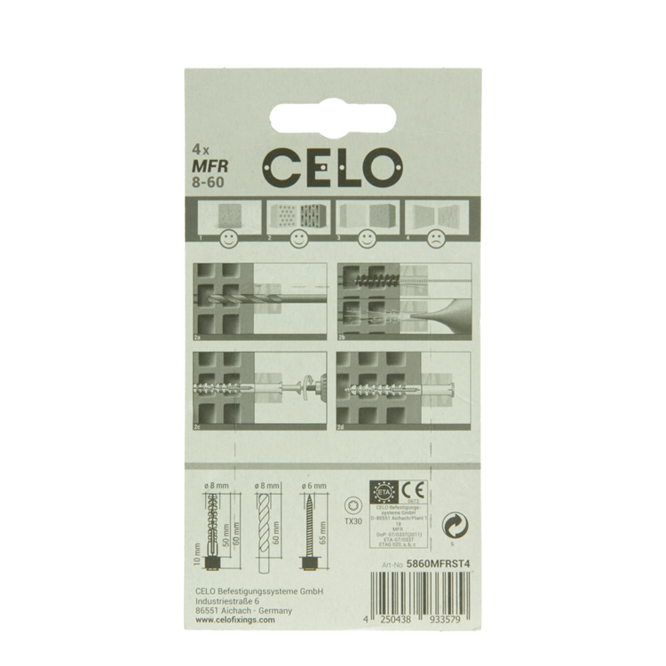 Celo 1065488 – multifunktionaler Fensterstopfen mfr 8–60 sb tx | 5 Stück