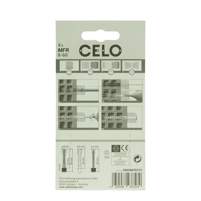 Celo 1065488 – multifunktionaler Fensterstopfen mfr 8–60 sb tx | 5 Stück