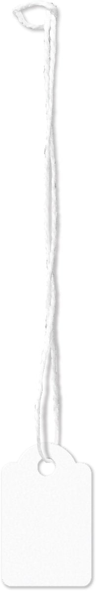 Kangaro-Drahtetiketten – 15 x 24 mm – weiß – Karton mit 500 Stück – Preisschilder mit Kordel – k-700102